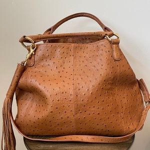 Ostrich leather handbag